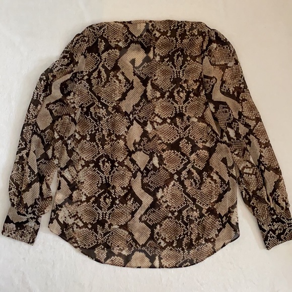 Altuzarra x Target | Snakeskin Pattern Sheer Front Bow Long Sleeve Blouse (L) - Picture 13 of 16